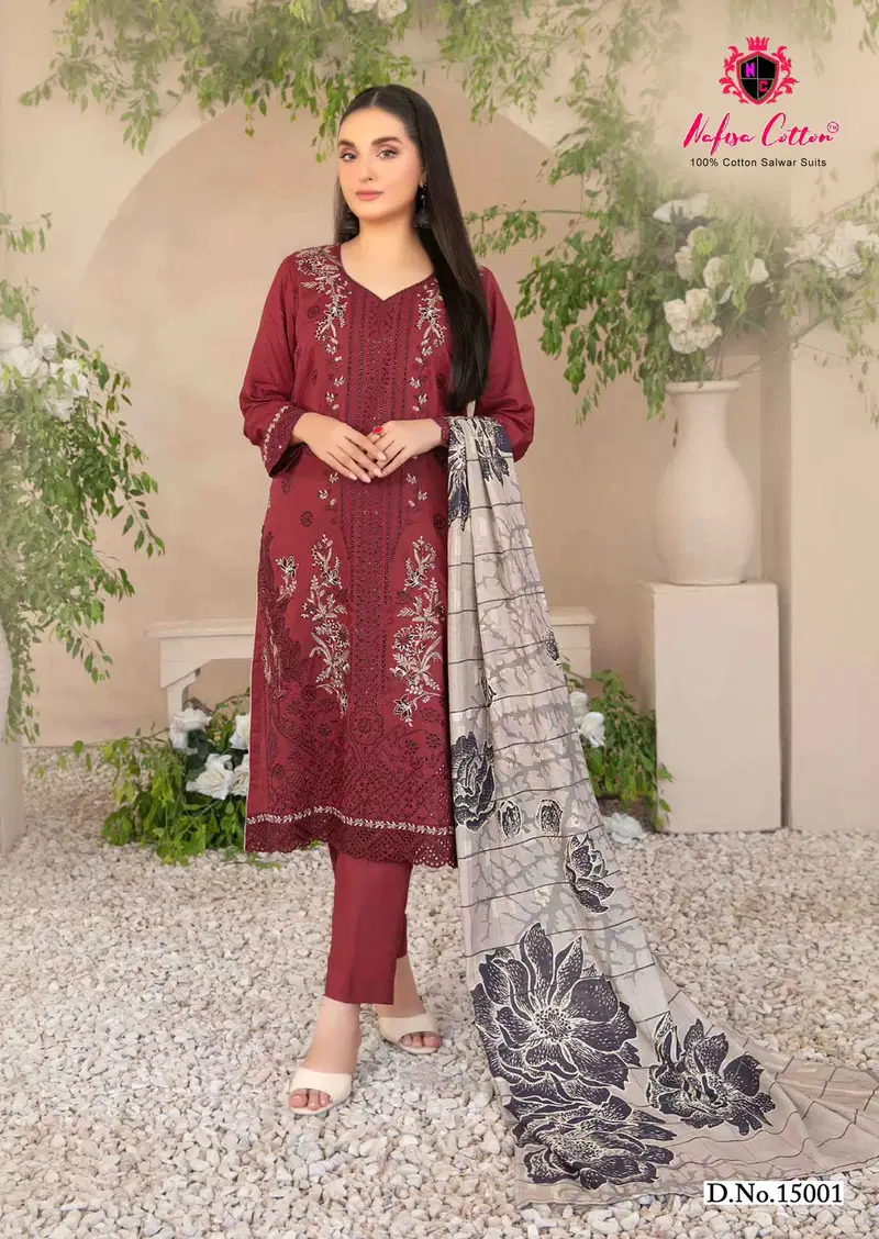 Nafisa Sahil Vol 15 Karachi Pure Cotton Dress Material Wholesale In India